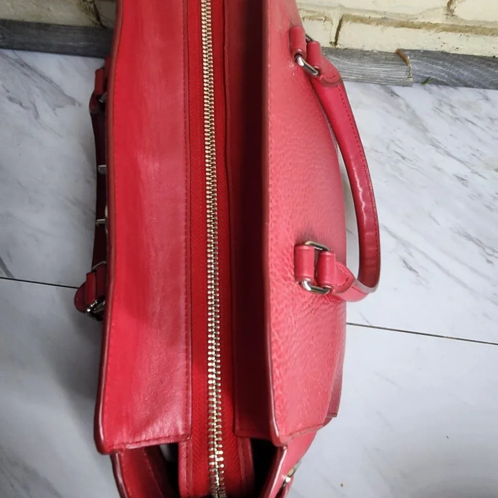 Like New Coach Blake Carryall Red Leather Shoulder Bag Purse